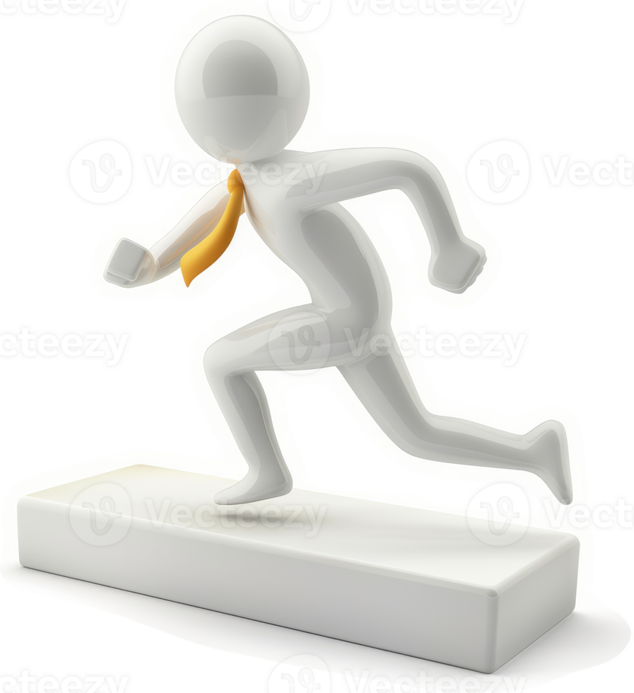 Running figure leaping from a platform. png