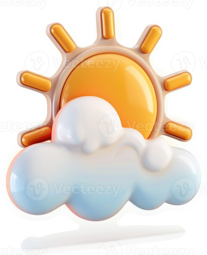 Sunny weather icon with a partly cloudy sky. png