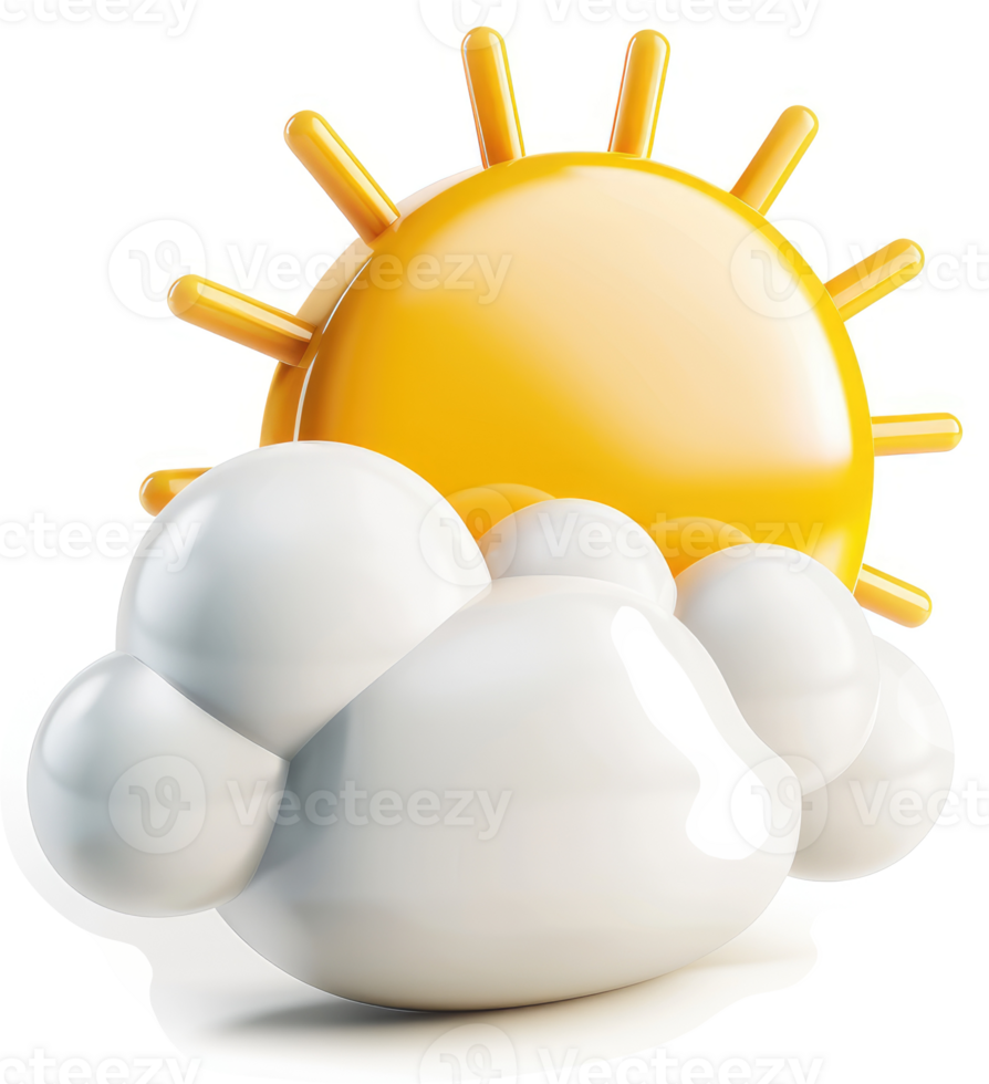 Sunny weather with puffy clouds. png
