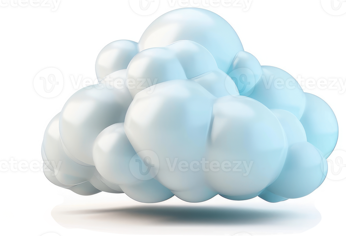 Light-blue, 3D cloud icon, representing cloud computing. png
