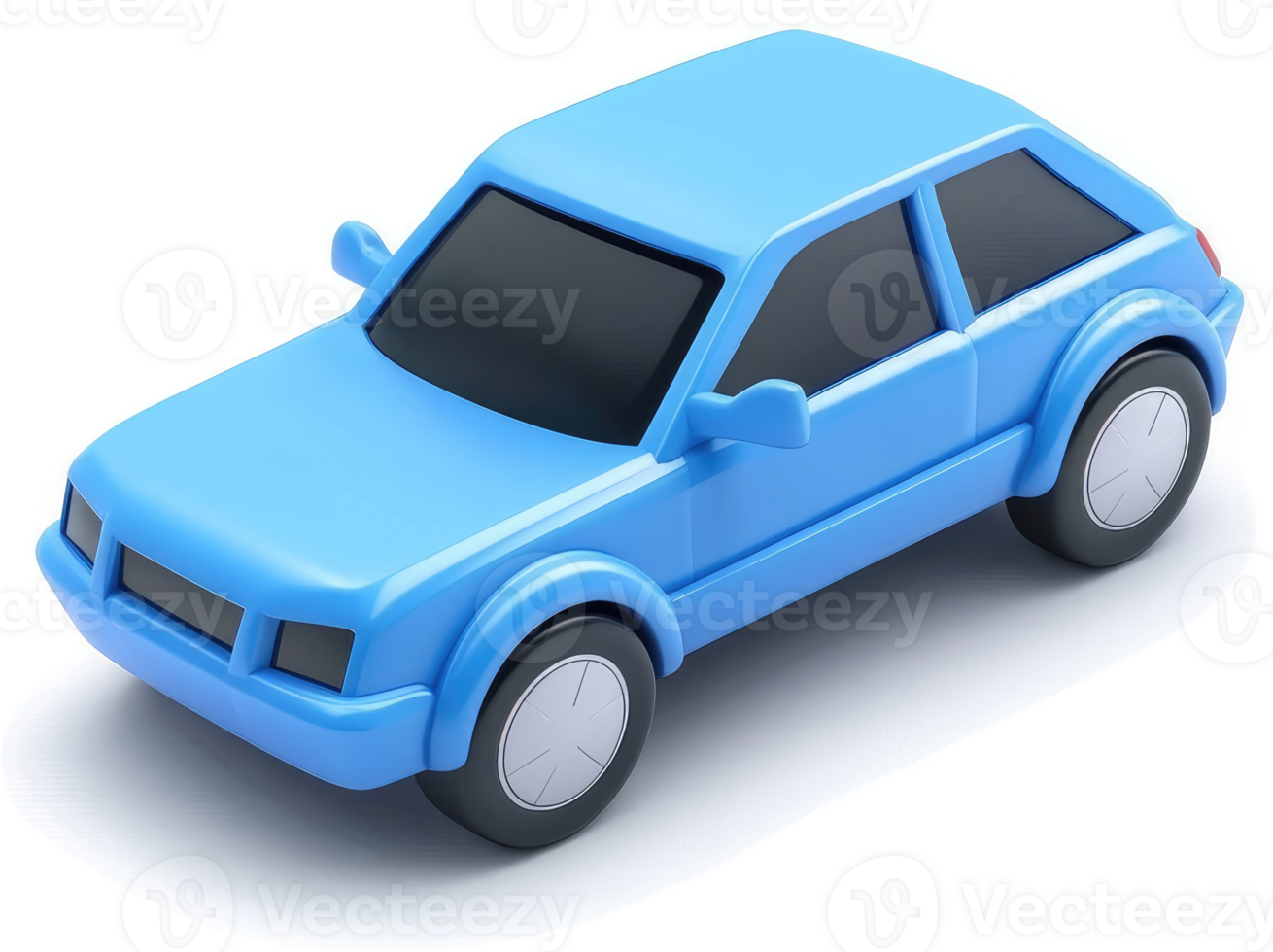 Blue toy car, simple design, on a white background. png