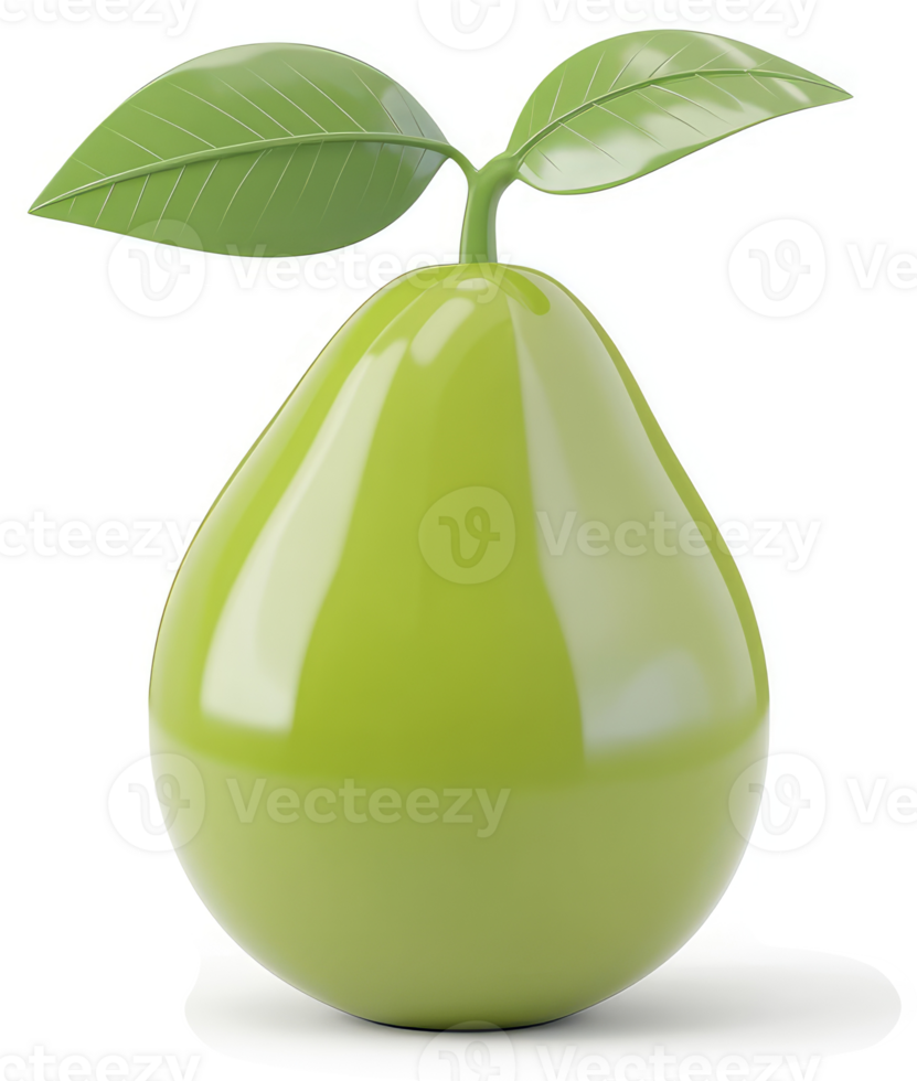Fresh, vibrant pear with sprouting leaves. png