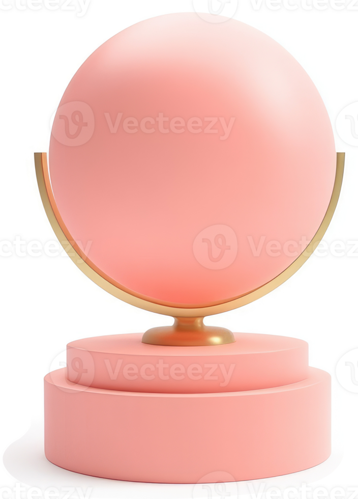 A stylized, pink orb rests on a pedestal. png