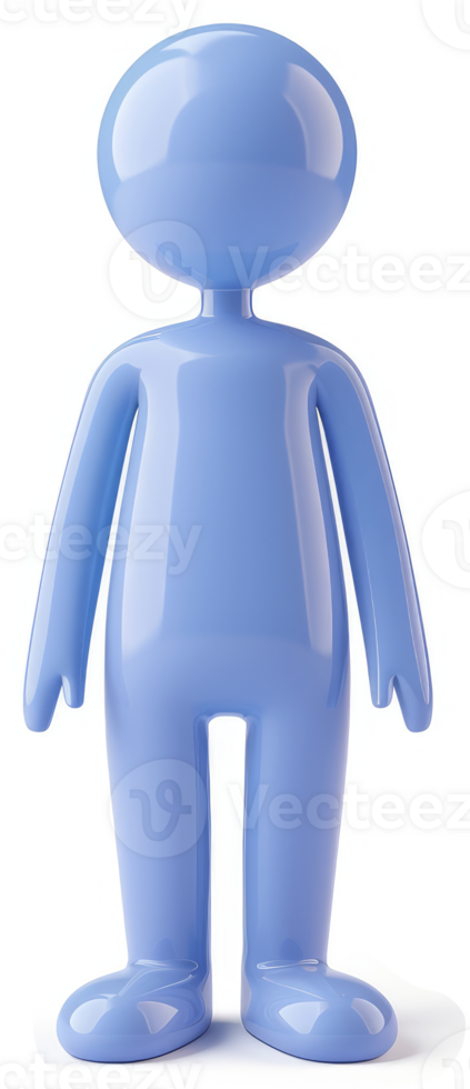 Light-blue, stylized figure, standing upright. png