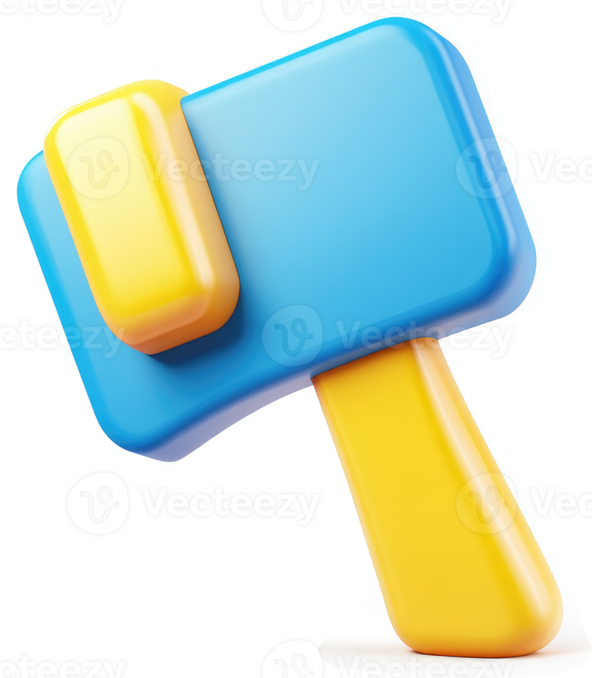 Colorful 3d model of a cartoon axe. png