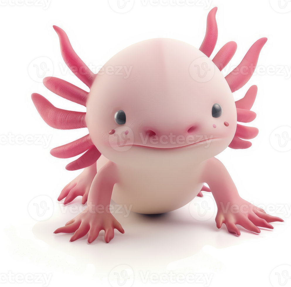 Adorable axolotl, a whimsical digital rendering. png