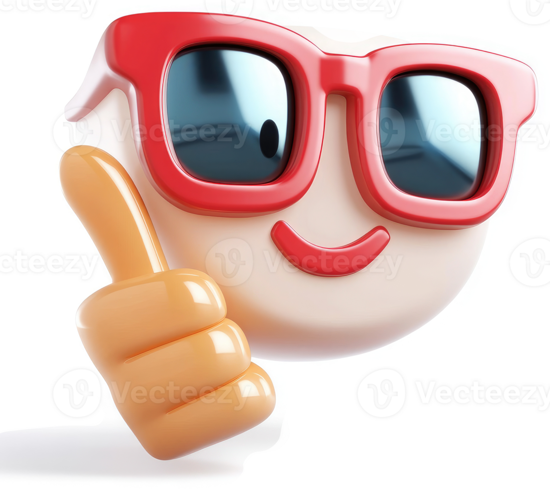Smiling face with sunglasses and a thumbs-up. png