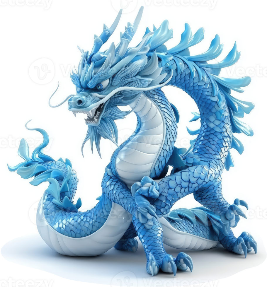 Majestic light blue dragon, a mythical creature of legend. png