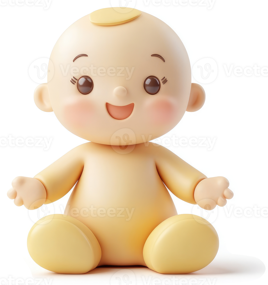 Cheerful digital illustration of a baby. png