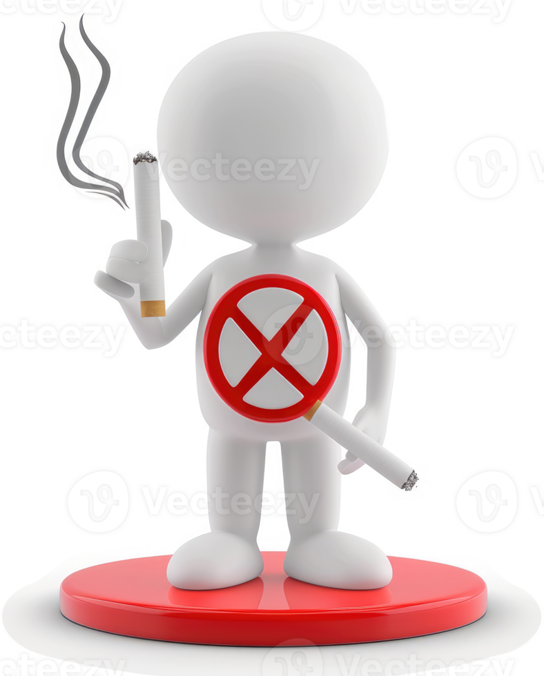 Smoking a harmful habit depicted with a symbolic figure. png