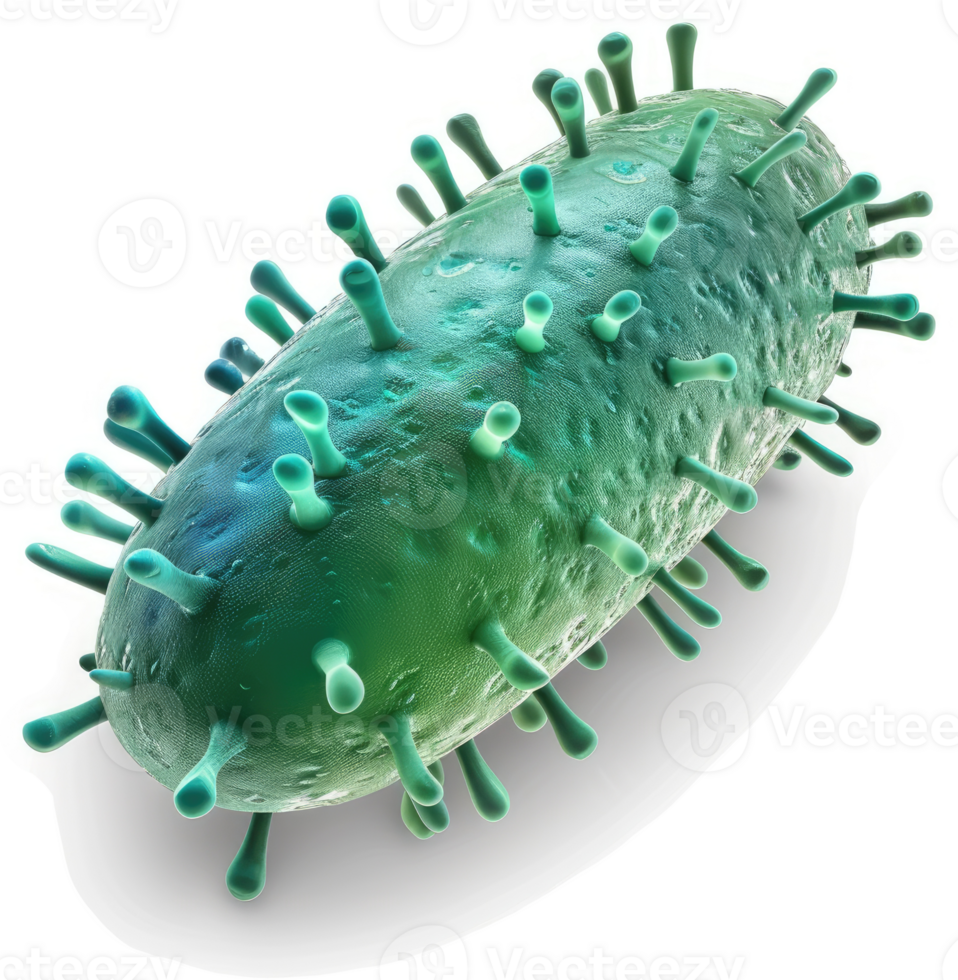 High-resolution microscopic image of a rod-shaped bacterium. png