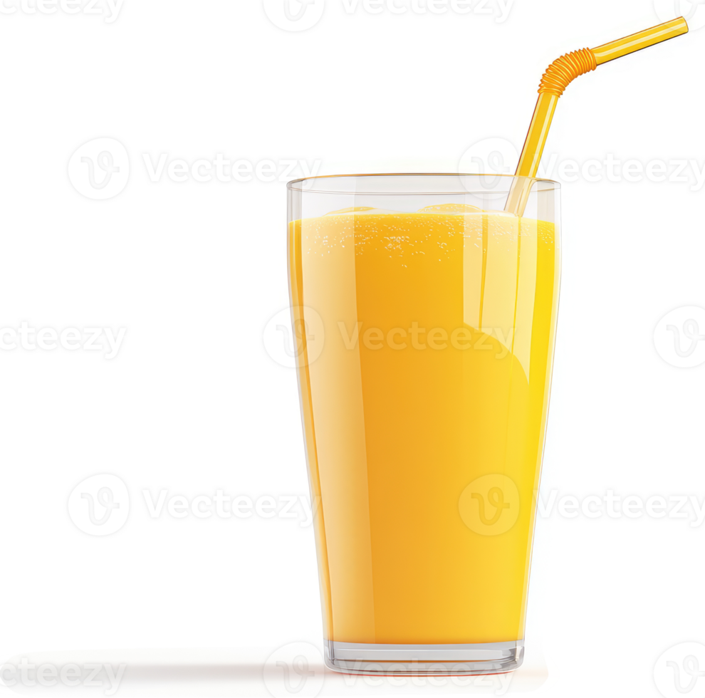Refreshing orange juice in a tall glass. png