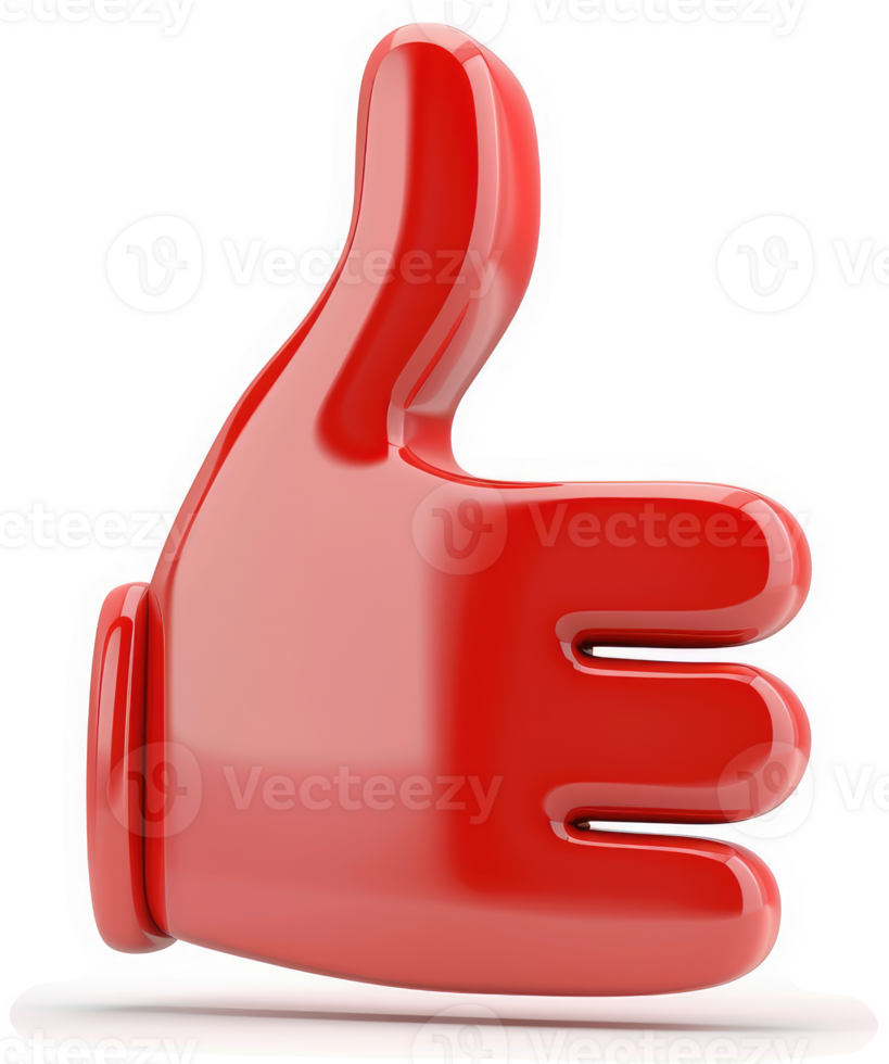 Digital thumbs-up icon, a 3D representation. png