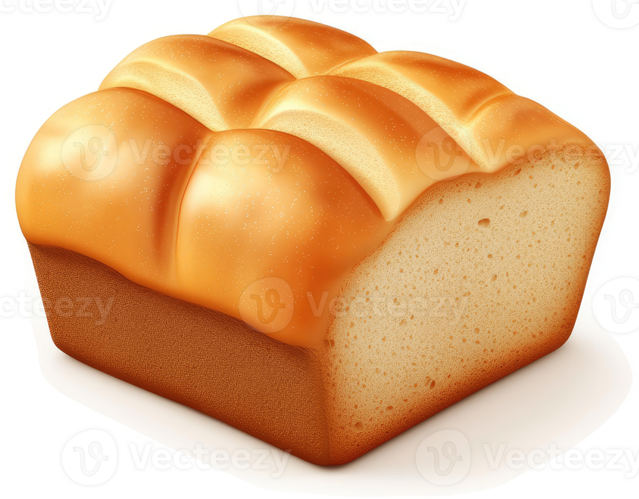 Golden-brown loaf of artisan bread with a visually appealing texture. png