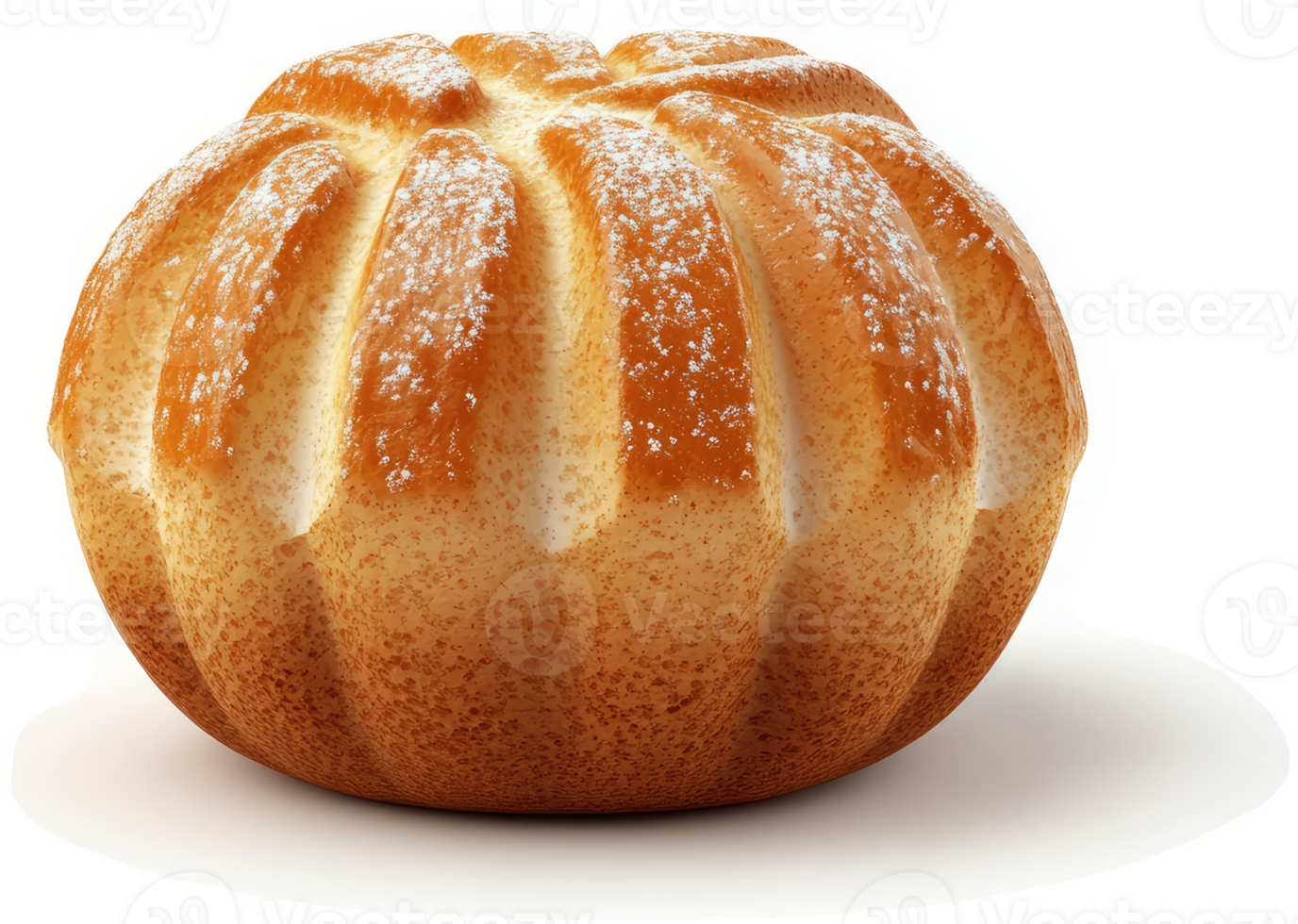 Round, sugared baked good with fluted design. png