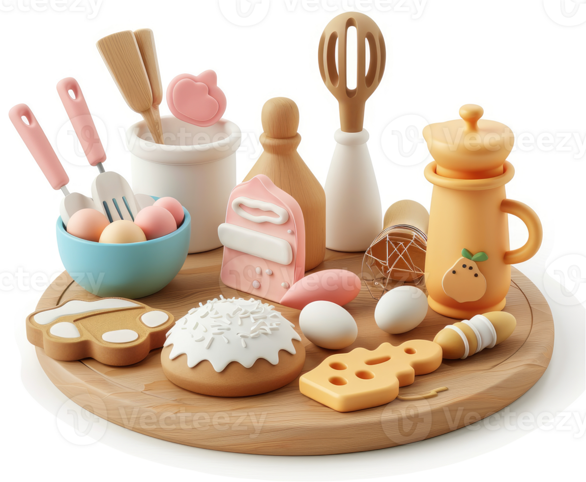 Playful miniature kitchenware set for imaginative play. png