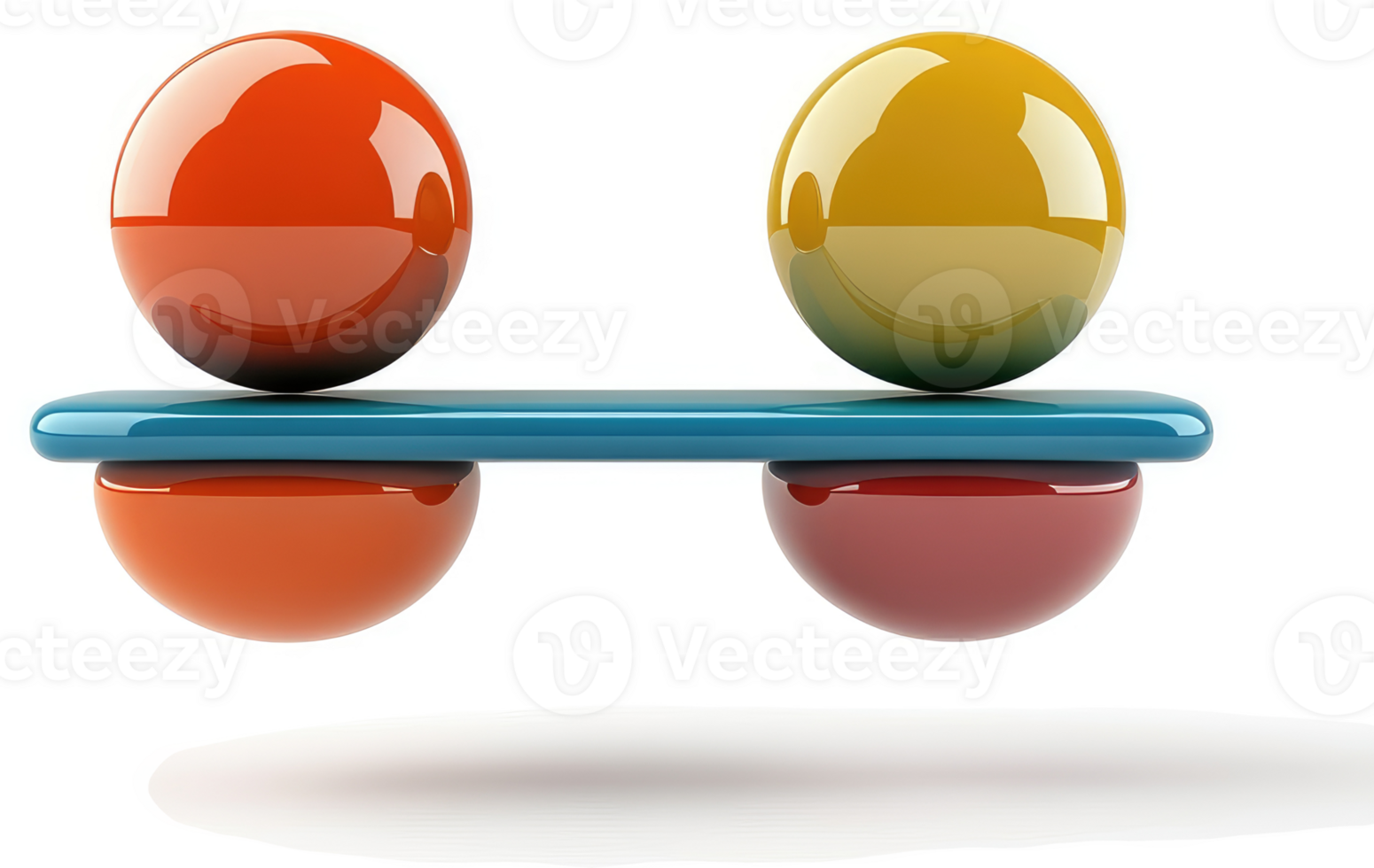 Balanced spheres on a seesaw illustrate equilibrium. png