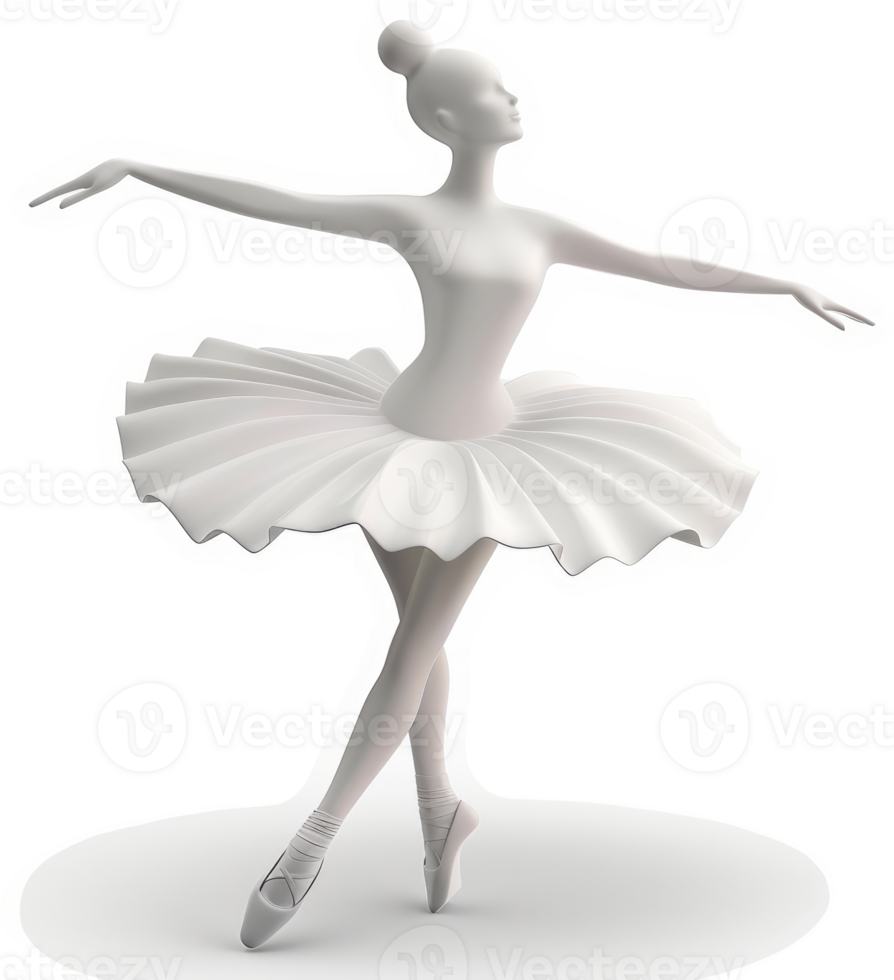 Graceful ballerina in a white tutu, poised in mid-air. png