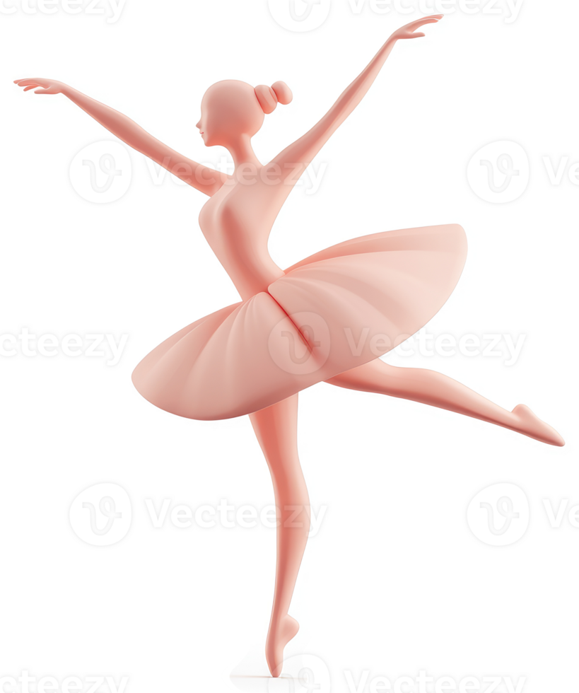 Graceful ballet dancer in a delicate pink tutu. png