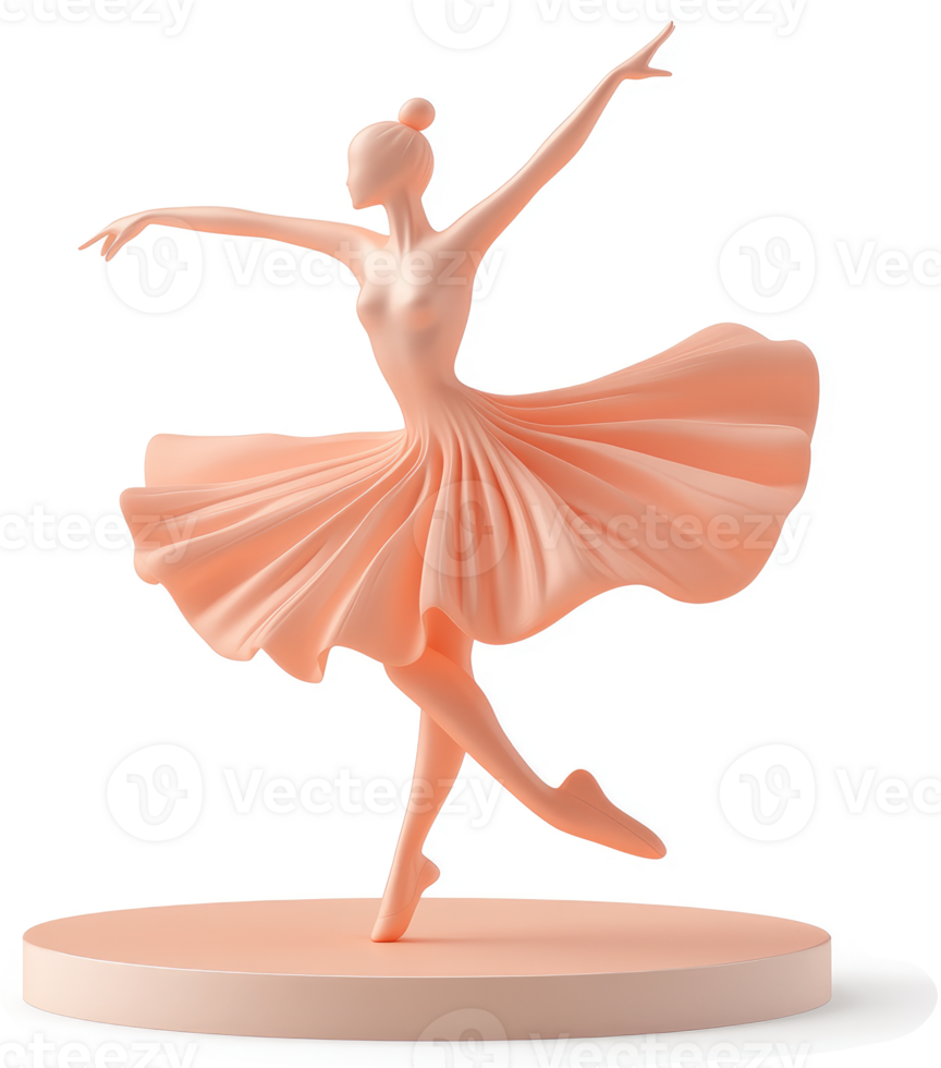 A delicate ballerina figurine in a graceful pose. png