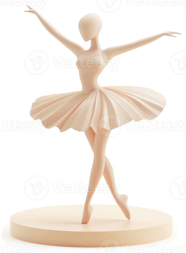 Elegant ballerina figurine in a graceful pose. png