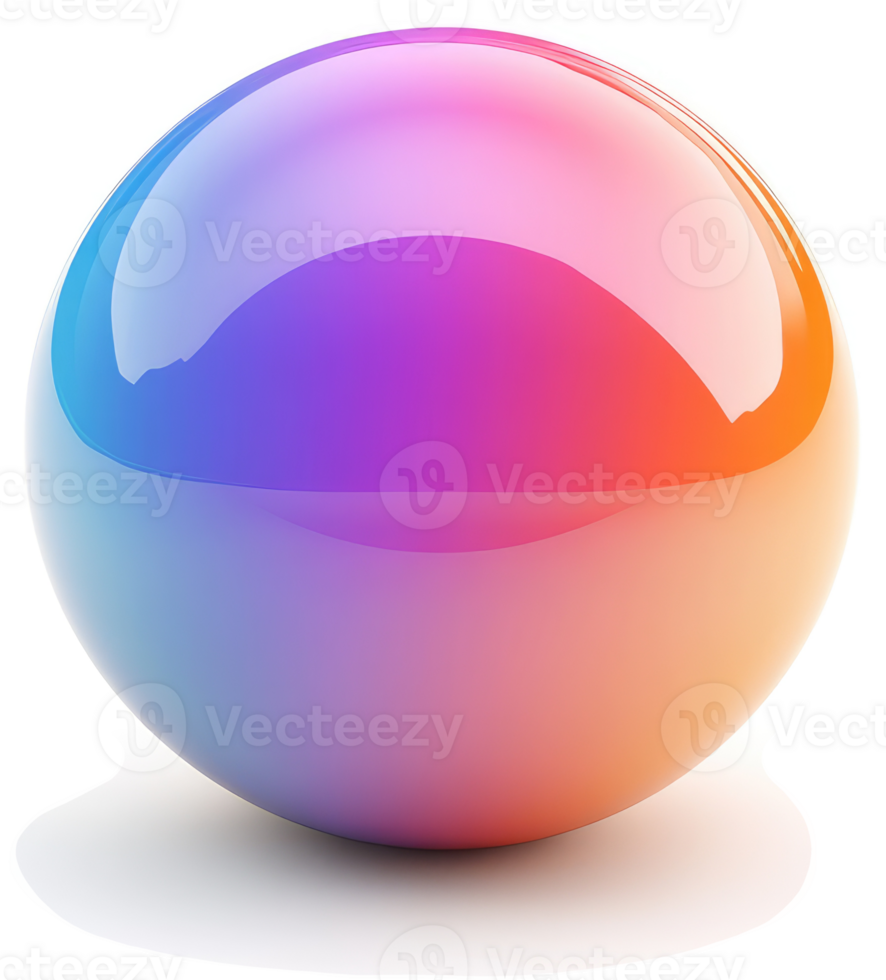 A vibrant, multicolored sphere reflects light and color. png