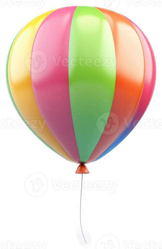 Colorful striped hot air balloon-like party balloon. png