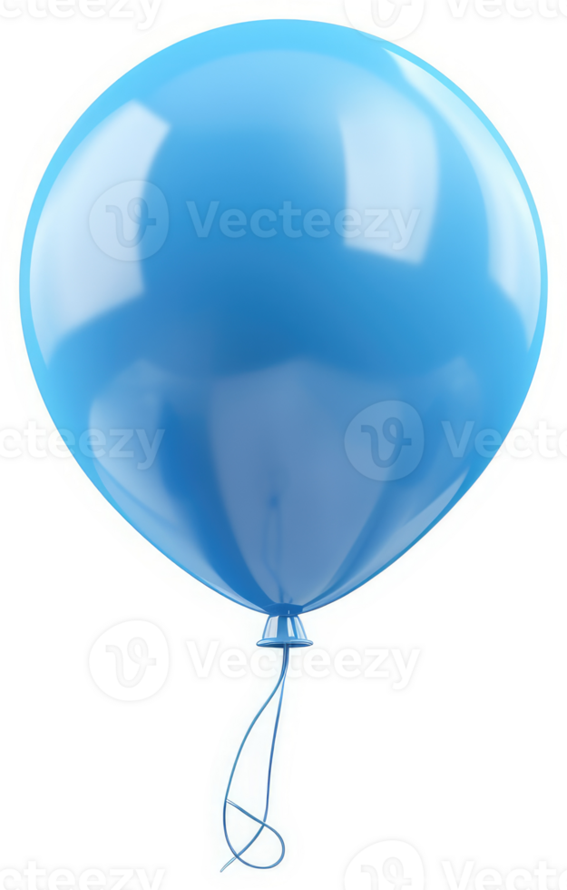 A glossy, light-blue balloon floats in the air. png