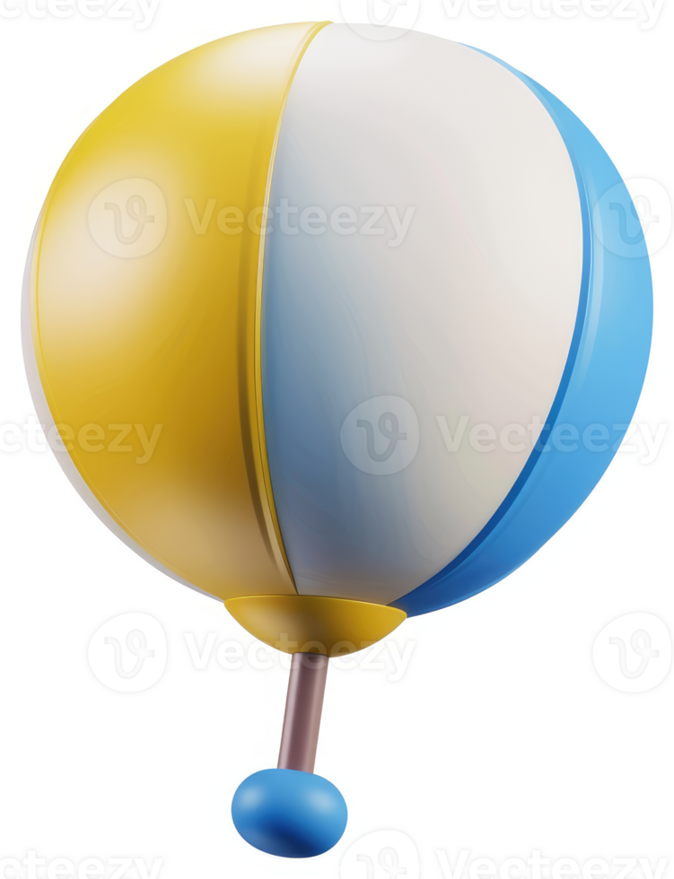 Colorful, spherical toy with a handle. png