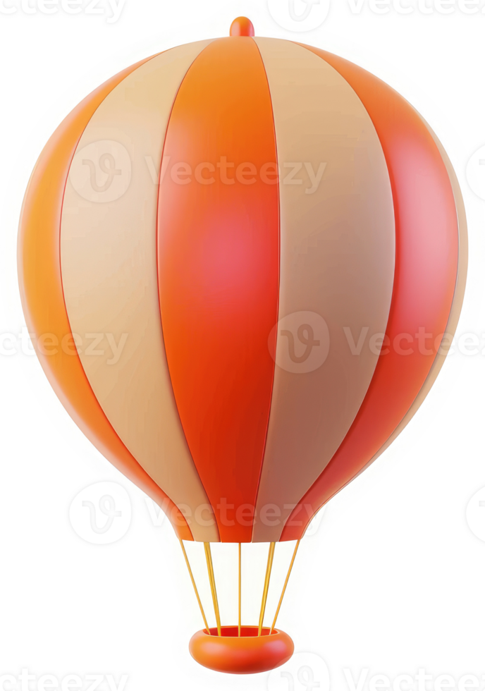 Colorful orange and beige hot air balloon illustration. png