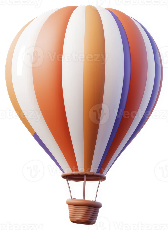 Colorful hot air balloon floats in the sky. png