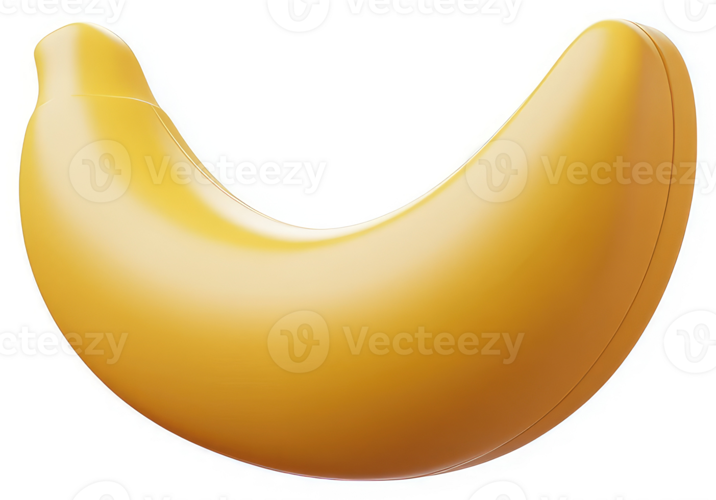 Golden banana fruit, stylized and smooth. png