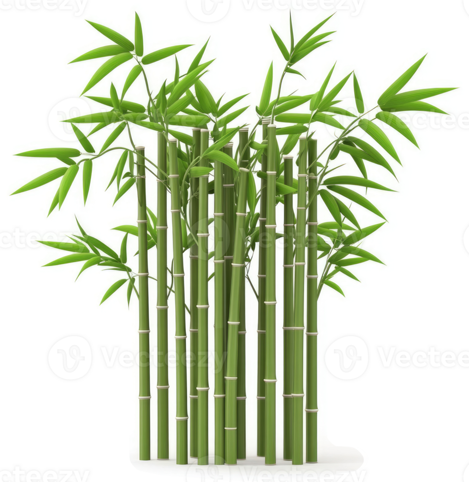 Lush bamboo stalks emerge from a dense cluster. png