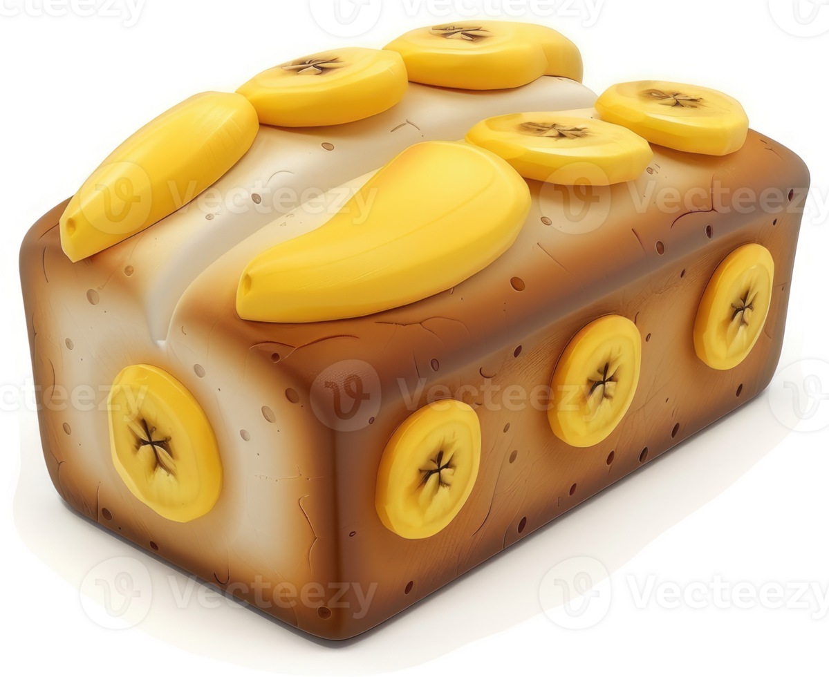 A decorative banana loaf cake figurine. png