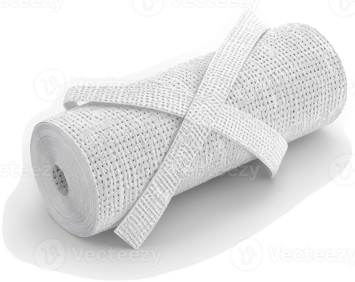 Rolled white decorative ribbon with a crisscross design. png