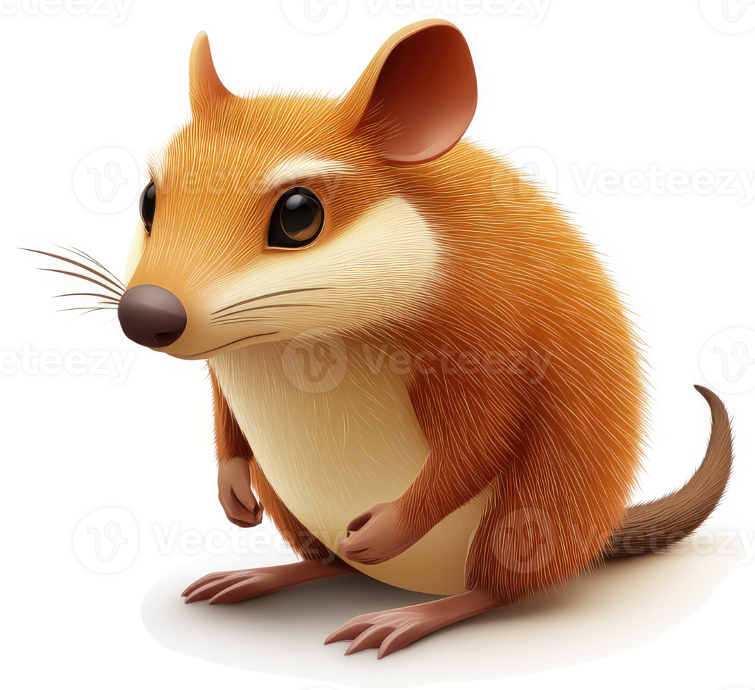 Cute, cartoonish depiction of a small rodent. png