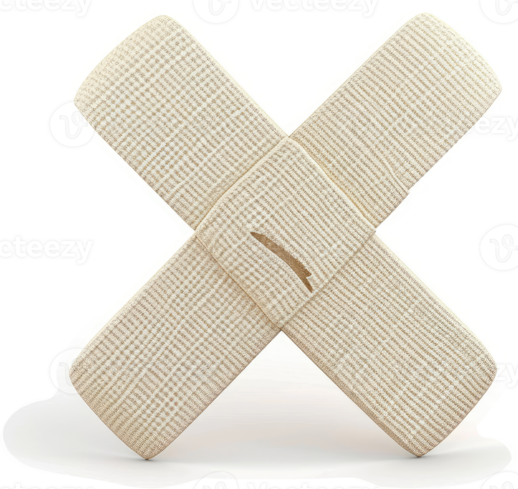 A medical bandage shaped as a rejection symbol. png