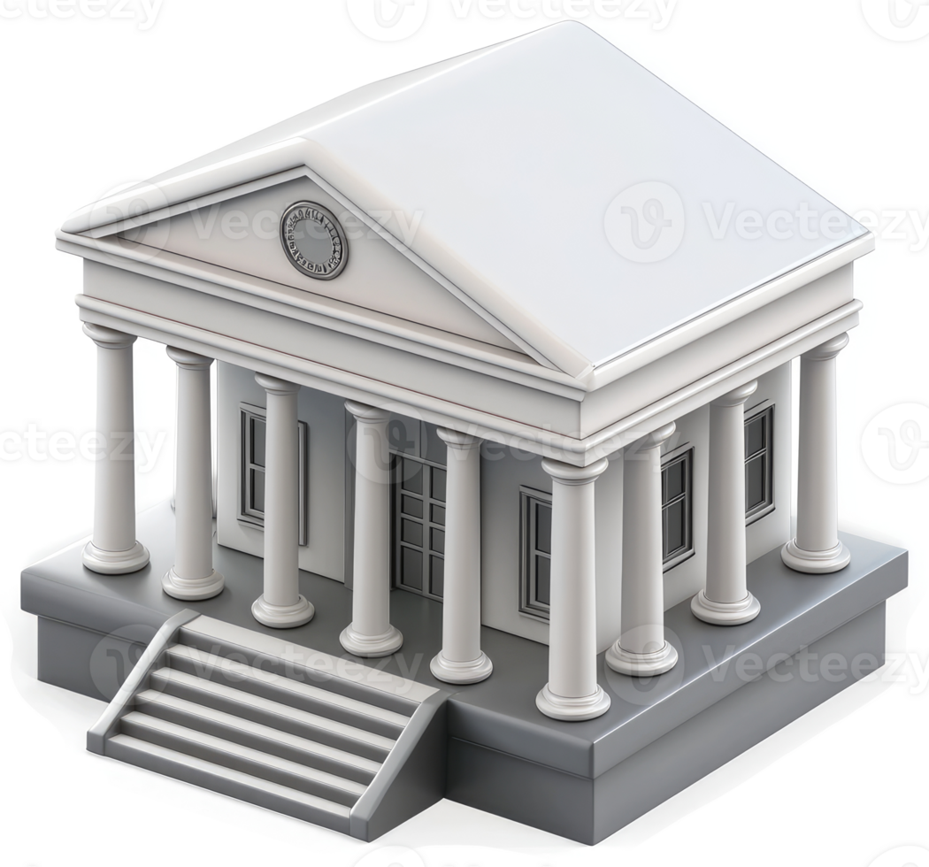A stylized, miniature government building facade. png