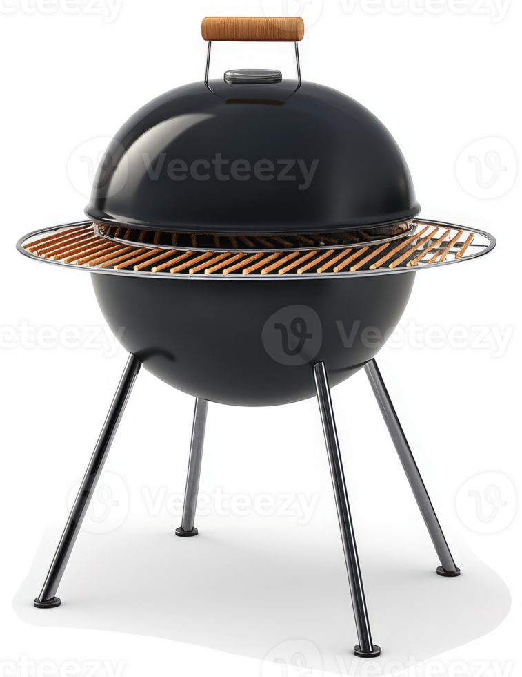 Spherical charcoal grill with a dome-shaped lid. png