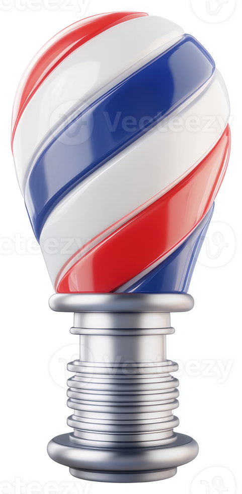 Stylish barber shop lightbulb trophy. png