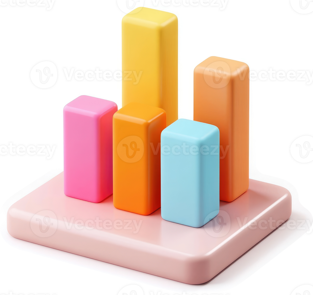 Colorful bar graph displays data in a visually appealing 3D format. png