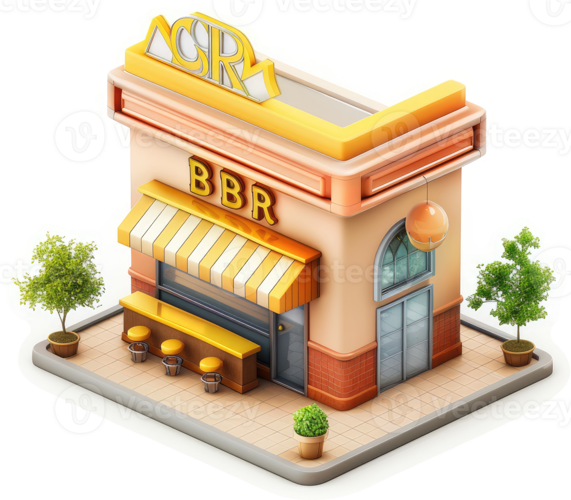 Small, charming storefront with outdoor seating. png