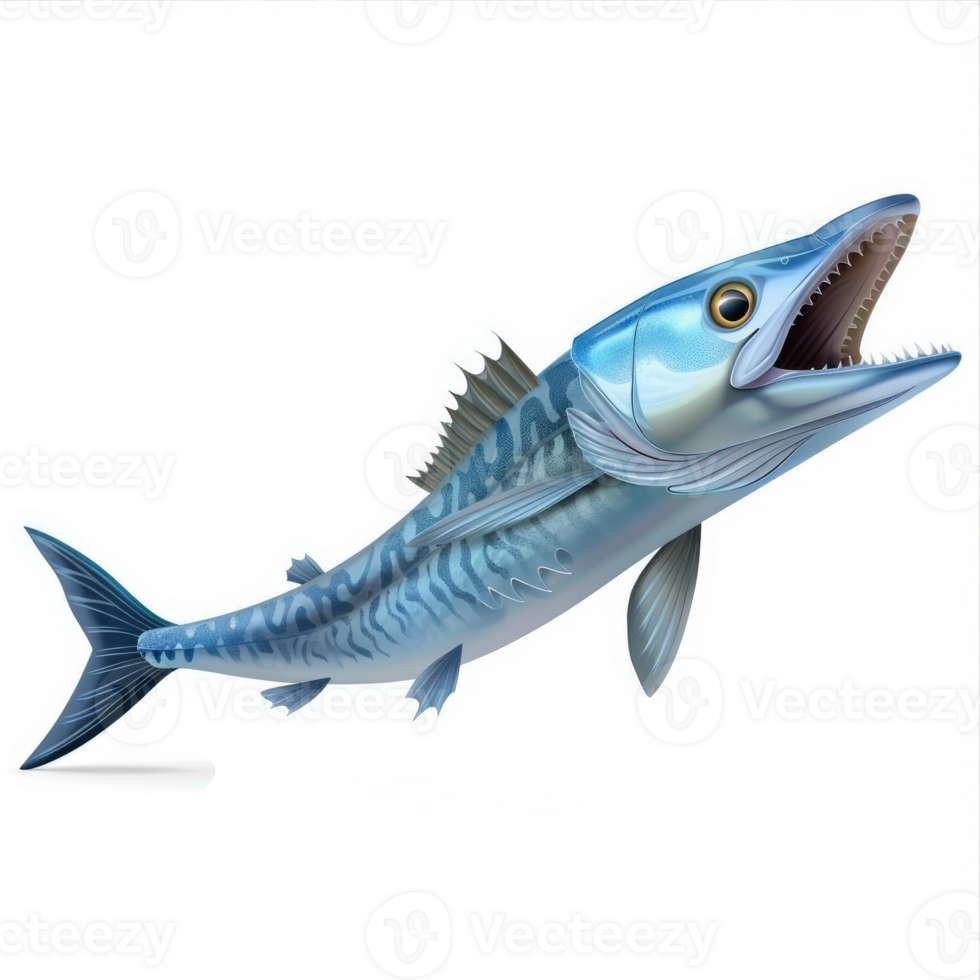 A vibrant illustration of a leaping wahoo. png