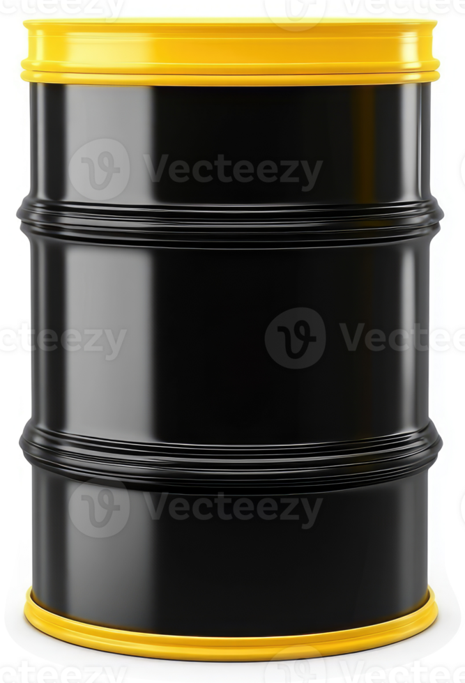 Black metal drum with yellow rim. png