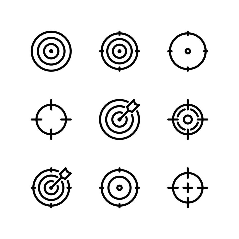 Target icon set. Dartboard icon set. Goal icon. vector