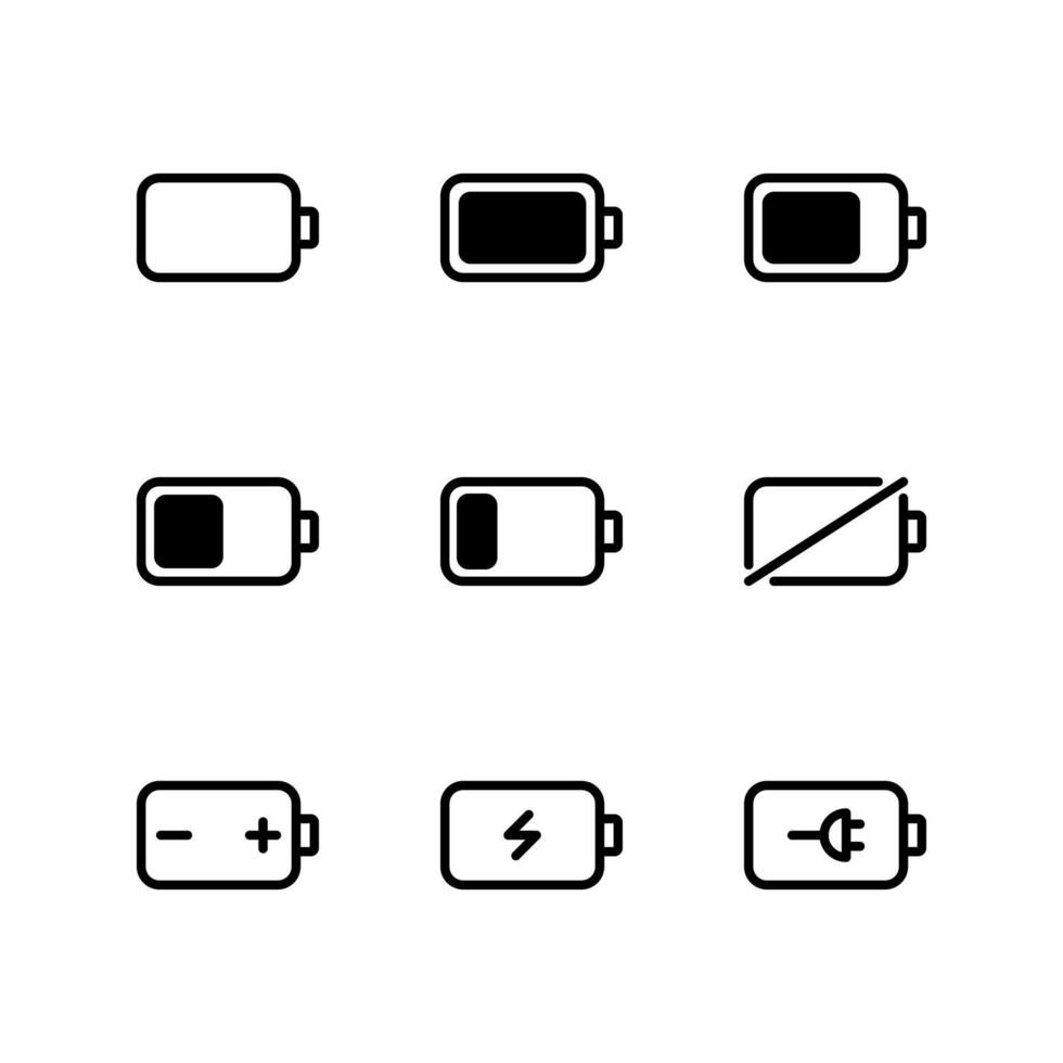 Battery icon set. Battery charging icon. vector