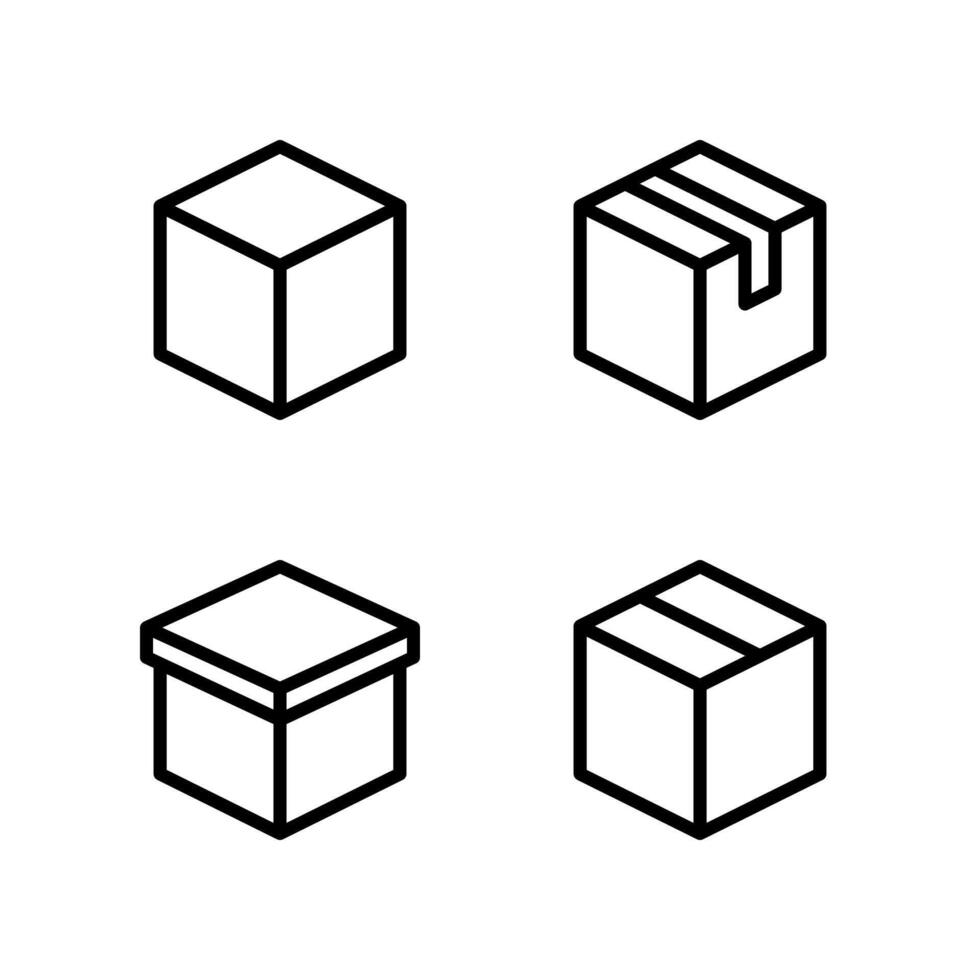 Delivery box icon set. Box icons. vector