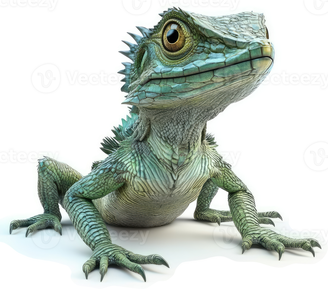 Vibrant green lizard, a captivating creature. png