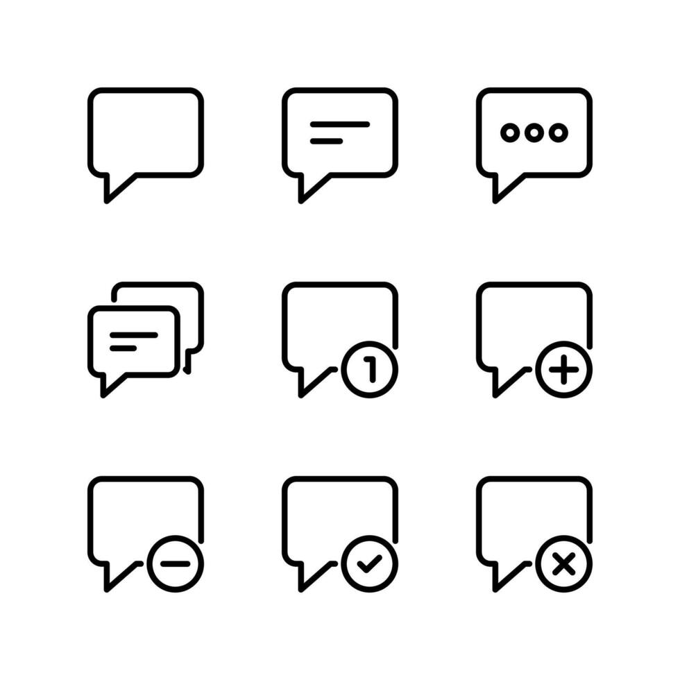 Message icon set. Chat icon. Conversation icon. Contact icon. vector