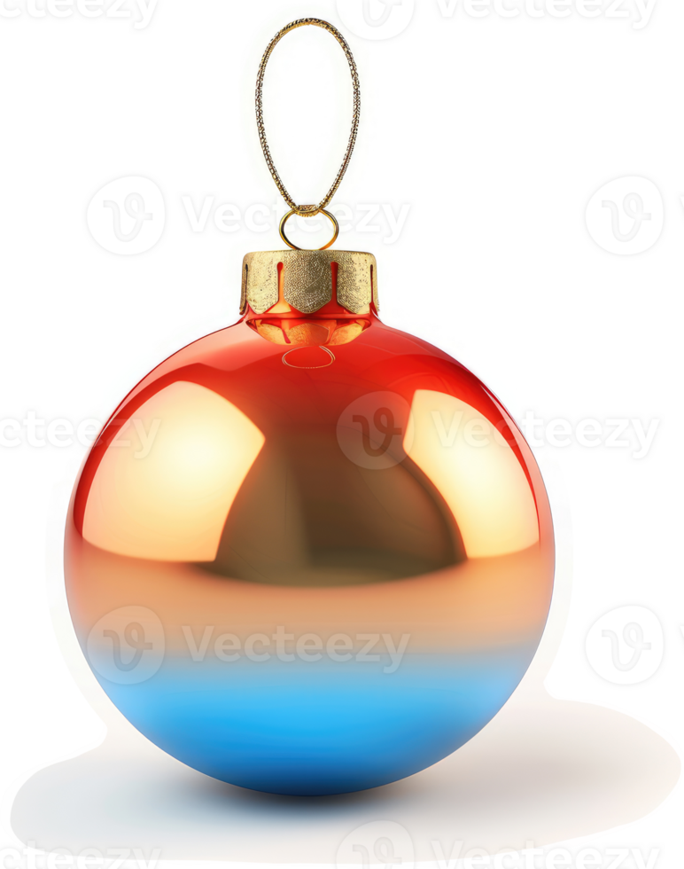 A vibrant, ombre Christmas ornament hangs gracefully. png